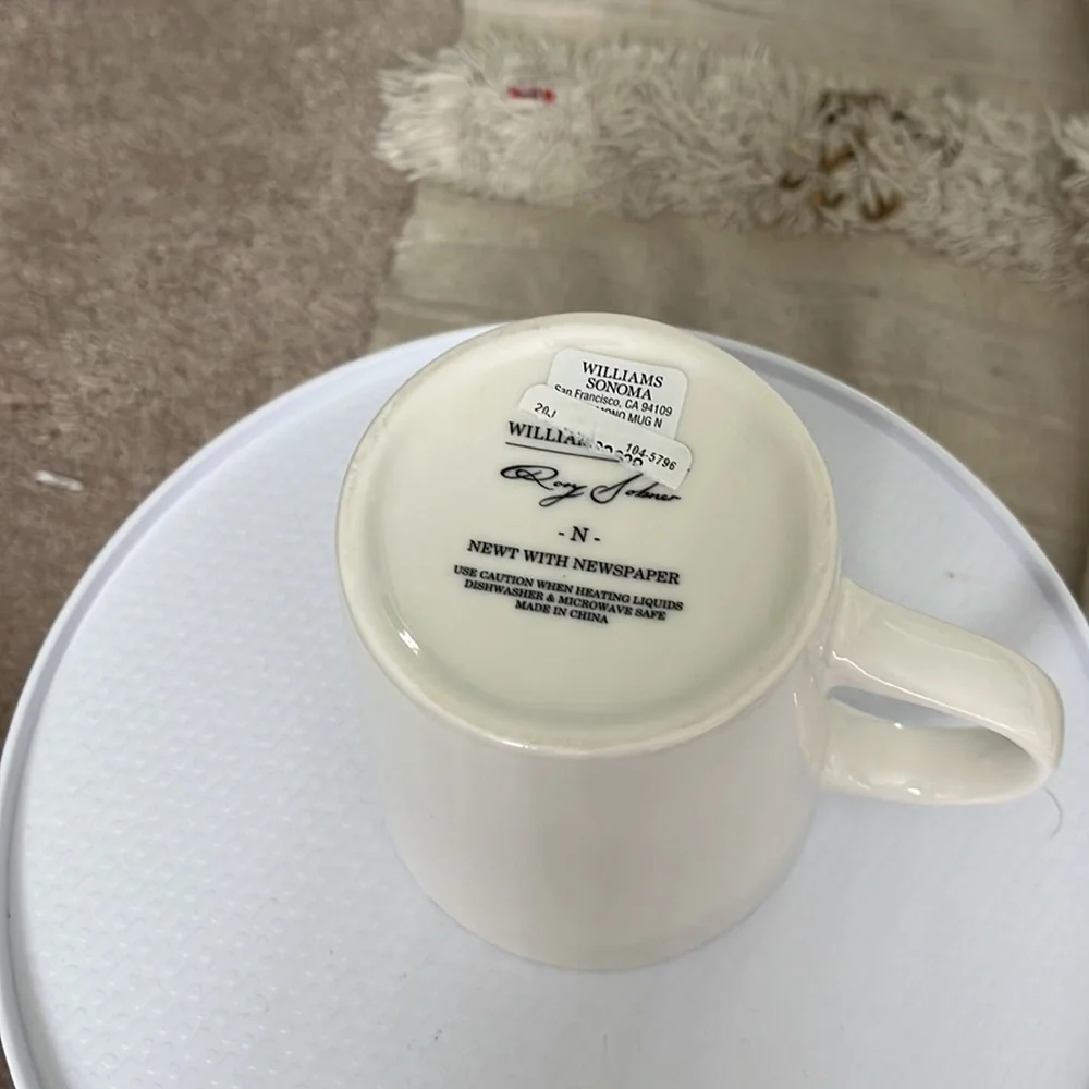 Williams Sonoma Rory Dabner “N” coffee mug